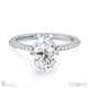 Hidden Halo Oval Lab Grown Diamond Cat Claw Engagement Ring White Gold