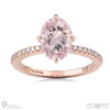morganite engagement ring with hidden halo and side stones rose gold with 18k rose gold metal and oval shape diamond
