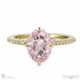 pink natural diamond low hidden halo oval cut cross claws engagement ring yellow gold with 18k yellow gold metal and oval shape diamond