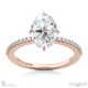 hidden halo oval natural diamond cat claw engagement ring rose gold with 18k rose gold metal and oval shape diamond