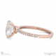 natural diamond hidden halo four claw oval engagement ring rose gold with 18k rose gold metal and oval shape diamond