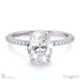 hidden halo oval natural diamond 4 claw engagement ring white gold with 18k white gold metal and oval shape diamond