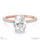 natural diamond hidden halo four claw oval engagement ring rose gold with 18k rose gold metal and oval shape diamond