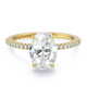 natural diamond oval hidden halo four claw engagement ring yellow gold with 9k yellow gold metal and oval shape diamond
