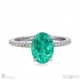 green lab grown diamond low hidden halo oval cut engagement ring white gold with 9k white gold metal and oval shape diamond