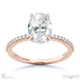 natural diamond hidden halo four claw oval engagement ring rose gold with 18k rose gold metal and oval shape diamond