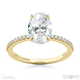 natural diamond oval hidden halo four claw engagement ring yellow gold with 9k yellow gold metal and oval shape diamond