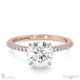 natural diamond hidden halo four claw round engagement ring rose gold with 9k rose gold metal and round shape diamond