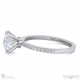 lab grown diamond round cut 4 claw engagement ring white gold with 9k white gold metal and round shape diamond