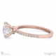 natural diamond hidden halo four claw round engagement ring rose gold with 9k rose gold metal and round shape diamond