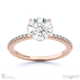 natural diamond hidden halo four claw round engagement ring rose gold with 9k rose gold metal and round shape diamond