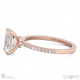natural diamond emerald cut 4 claw engagement ring rose gold with 9k rose gold metal and emerald shape diamond