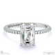 emerald cut hidden halo natural diamond engagement ring white gold with 9k white gold metal and emerald shape diamond