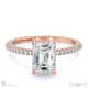 natural diamond emerald cut 4 claw engagement ring rose gold with 9k rose gold metal and emerald shape diamond