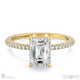 natural diamond emerald cut 4 claw engagement ring yellow gold with 9k yellow gold metal and emerald shape diamond