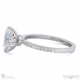hidden halo emerald natural diamond cat claw engagement ring platinum with platinum metal and emerald shape diamond