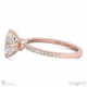hidden halo emerald natural diamond cat claw engagement ring rose gold with 9k rose gold metal and emerald shape diamond