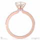 hidden halo emerald natural diamond cat claw engagement ring rose gold with 9k rose gold metal and emerald shape diamond