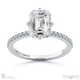 hidden halo emerald natural diamond cat claw engagement ring platinum with platinum metal and emerald shape diamond