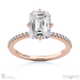 hidden halo emerald natural diamond cat claw engagement ring rose gold with 9k rose gold metal and emerald shape diamond