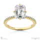 sophisticated four cross claw emerald natural diamond engagement ring yellow gold with 18k yellow gold metal and emerald shape diamond