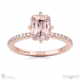 pink natural diamond low hidden halo emerald cut cross claws engagement ring rose gold with 9k rose gold metal and emerald shape diamond