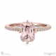 pink natural diamond low hidden halo emerald cut cross claws engagement ring rose gold with 9k rose gold metal and emerald shape diamond