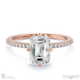 hidden halo emerald natural diamond cat claw engagement ring rose gold with 9k rose gold metal and emerald shape diamond