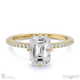 sophisticated four cross claw emerald natural diamond engagement ring yellow gold with 18k yellow gold metal and emerald shape diamond