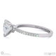 cupid’s heart natural diamond engagement ring white gold with natural diamond pavé side stones with 9k white gold metal and heart shape diamond
