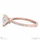 hidden halo heart lab grown diamond 4 claw engagement ring rose gold with 9k rose gold metal and heart shape diamond