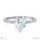 Cupid’s Heart Lab Grown Diamond Engagement Ring White Gold With Lab Grown Diamond Pavé Side Stones