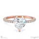 hidden halo heart lab grown diamond 4 claw engagement ring rose gold with 9k rose gold metal and heart shape diamond
