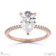 lab grown diamond hidden halo four claw pear engagement ring rose gold with 9k rose gold metal and pear shape diamond