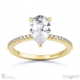 natural diamond pear cut 4 claw engagement ring yellow gold with 9k yellow gold metal and pear shape diamond