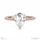 lab grown diamond hidden halo four claw pear engagement ring rose gold with 9k rose gold metal and pear shape diamond