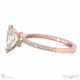 lab grown diamond hidden halo four claw pear engagement ring rose gold with 9k rose gold metal and pear shape diamond