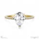 natural diamond pear cut 4 claw engagement ring yellow gold with 9k yellow gold metal and pear shape diamond