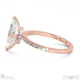 lab grown diamond hidden halo four claw marquise engagement ring rose gold with 9k rose gold metal and marquise shape diamond