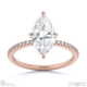 lab grown diamond hidden halo four claw marquise engagement ring rose gold with 9k rose gold metal and marquise shape diamond