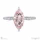 pink natural diamond hidden halo round side stone engagement ring white gold with 9k white gold metal and round shape diamond