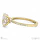 oval natural diamond chalice engagement ring yellow gold with a double natural diamond halo and petit side natural diamonds with 9k yellow gold metal and oval shape diamond