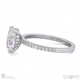four cat claw hidden halo oval natural diamond engagement ring white gold with micro pavé side stones with 9k white gold metal and oval shape diamond