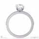 four cat claw hidden halo oval natural diamond engagement ring white gold with micro pavé side stones with 9k white gold metal and oval shape diamond