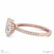 natural diamond oval cut hidden halo side stones engagement ring rose gold with 18k rose gold metal and oval shape diamond