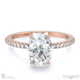 natural diamond oval cut hidden halo side stones engagement ring rose gold with 18k rose gold metal and oval shape diamond