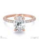 pavé natural diamond covered four-claw semi-hidden halo oval natural diamond engagement ring rose gold with 9k rose gold metal and oval shape diamond