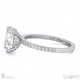 four claw hidden halo brilliant oval natural diamond engagement ring white gold with petit pavé natural diamonds with 9k white gold metal and oval shape diamond