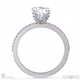 four claw hidden halo brilliant oval natural diamond engagement ring white gold with petit pavé natural diamonds with 9k white gold metal and oval shape diamond