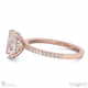 pavé natural diamond covered four-claw semi-hidden halo oval natural diamond engagement ring rose gold with 9k rose gold metal and oval shape diamond